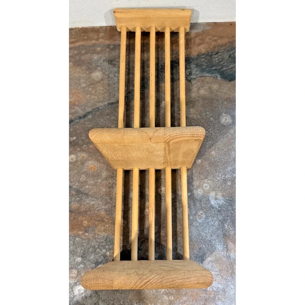 Vintage Oak Expanding Desktop Bookshelf Adjustable Wood CD DVD Storage Rack